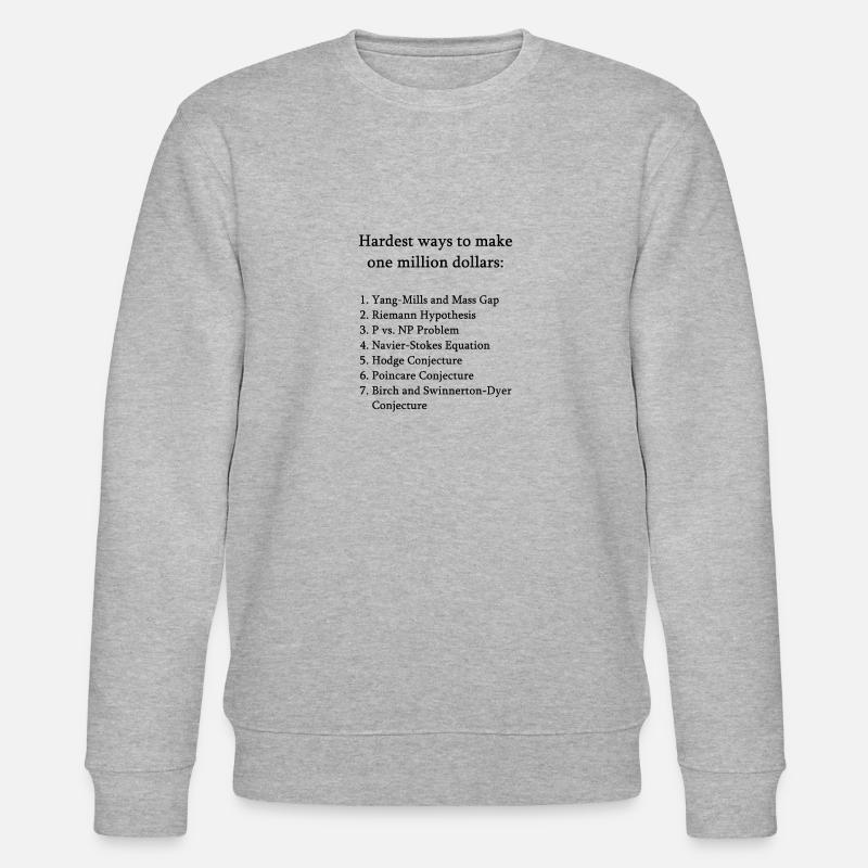 Math Millennium Problems Mathematician Science - Stanley/Stella CHANGER Unisex Organic Sweatshirt - heather grey