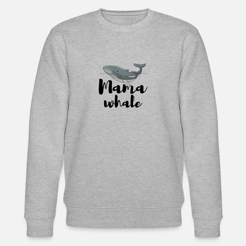 Maman baleine - Sweat bio CHANGER Stanley/Stella Unisexe - gris chiné