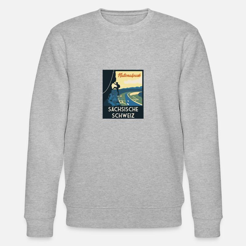saechsische schweiz Klettern Geschenk - Stanley/Stella Unisex Bio-Sweatshirt CHANGER  - Grau meliert