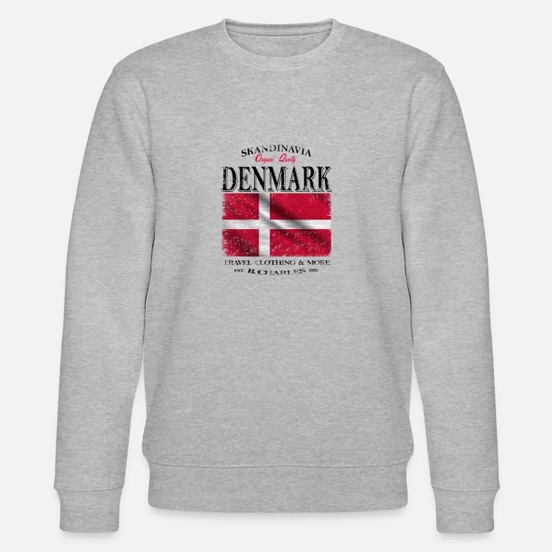 Danemark, drapeau du Danemark - Sweat bio CHANGER Stanley/Stella Unisexe - gris chiné