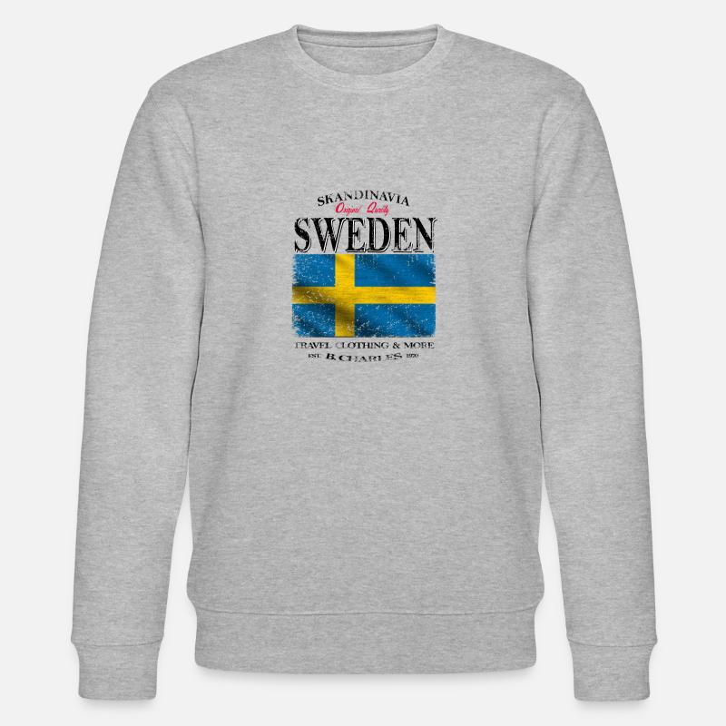 Suède, drapeau de la Suède - Sweat bio CHANGER Stanley/Stella Unisexe - gris chiné