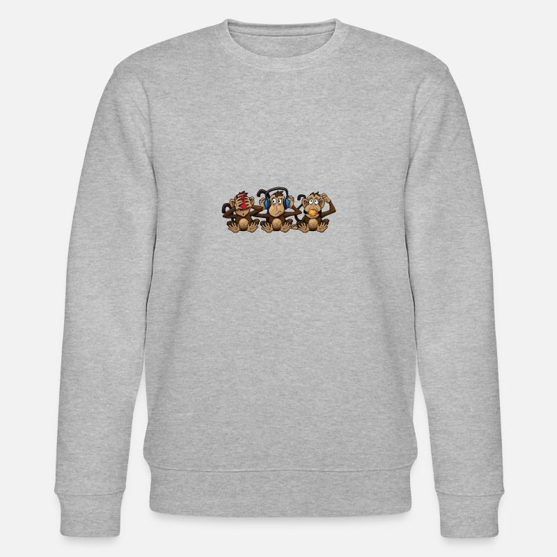 3 Wise Monkeys Designs - Stanley/Stella Unisex Bio-Sweatshirt CHANGER  - Grau meliert