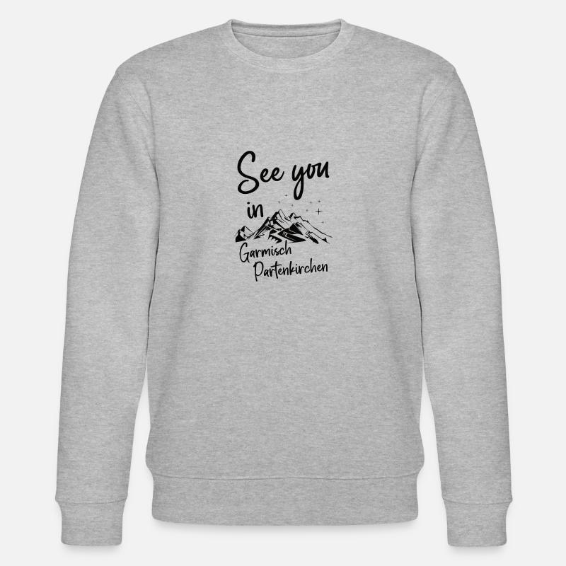 Garmisch Partenkirchen Ski Mountain Snowboard - Sweat bio CHANGER Stanley/Stella Unisexe - gris chiné