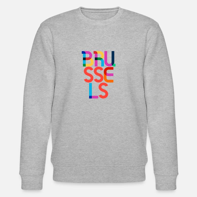 Brussels Belgium Pop Art Letters - Stanley/Stella CHANGER Unisex Organic Sweatshirt - heather grey
