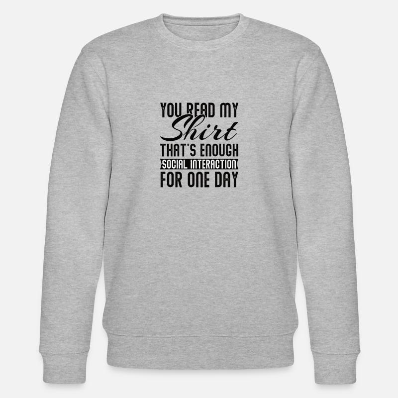 Introvertiert Sarkasmus Introvertierter Schüchtern - Stanley/Stella Unisex Bio-Sweatshirt CHANGER  - Grau meliert