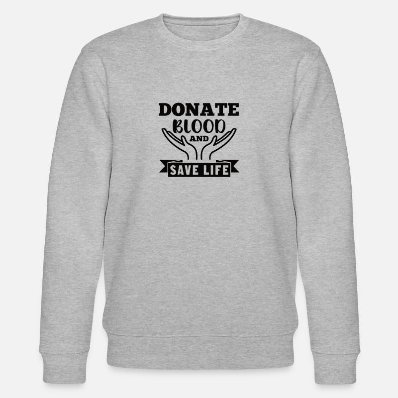 Blutspende Blutspenden Blutspender - Stanley/Stella Unisex Bio-Sweatshirt CHANGER  - Grau meliert