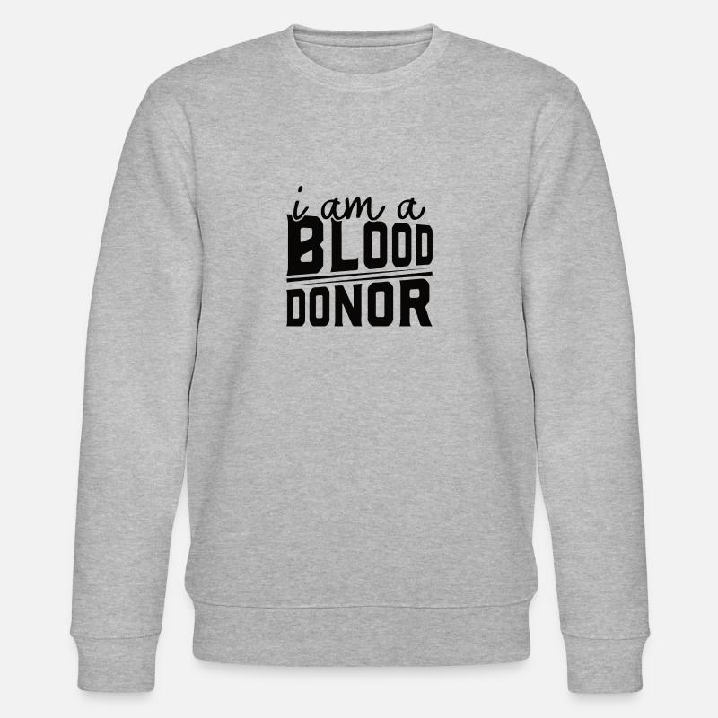 Blutspende Blutspenden Blutspender - Stanley/Stella Unisex Bio-Sweatshirt CHANGER  - Grau meliert