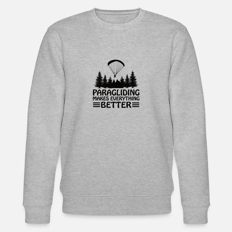 Paragliding Gleitschirmflieger Fallschirm Para - Stanley/Stella Unisex Bio-Sweatshirt CHANGER  - Grau meliert