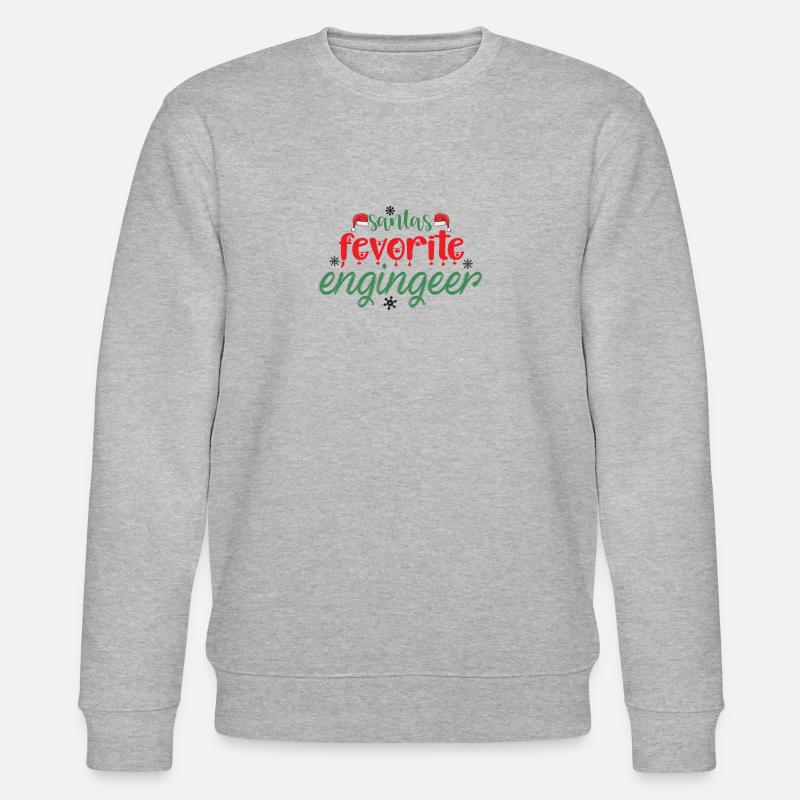Santa's dearest engineer gift - Stanley/Stella CHANGER Unisex Organic Sweatshirt - heather grey