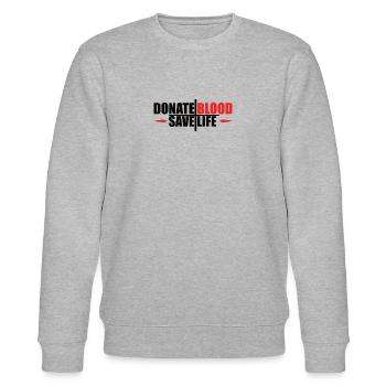Blutspende Blutspenden Blutspender - Stanley/Stella Unisex Bio-Sweatshirt CHANGER  - Grau meliert - Vorne - Nik (191cm) & Marisol (170cm)