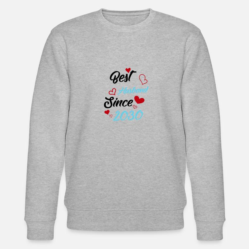 Bester Ehemann seit 2030 Hochzeit - Stanley/Stella Unisex Bio-Sweatshirt CHANGER  - Grau meliert