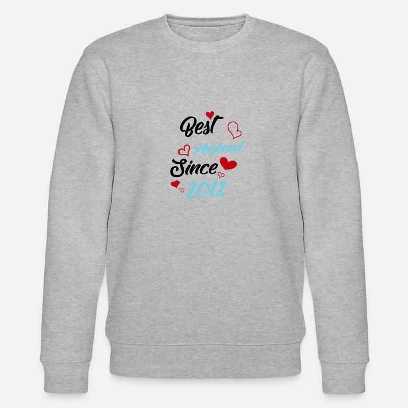 Bester Ehemann seit 2012 Hochzeit - Stanley/Stella Unisex Bio-Sweatshirt CHANGER  - Grau meliert