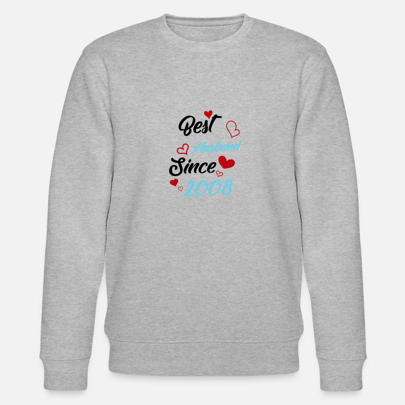 Bester Ehemann seit 2008 Hochzeit - Stanley/Stella Unisex Bio-Sweatshirt CHANGER  - Grau meliert