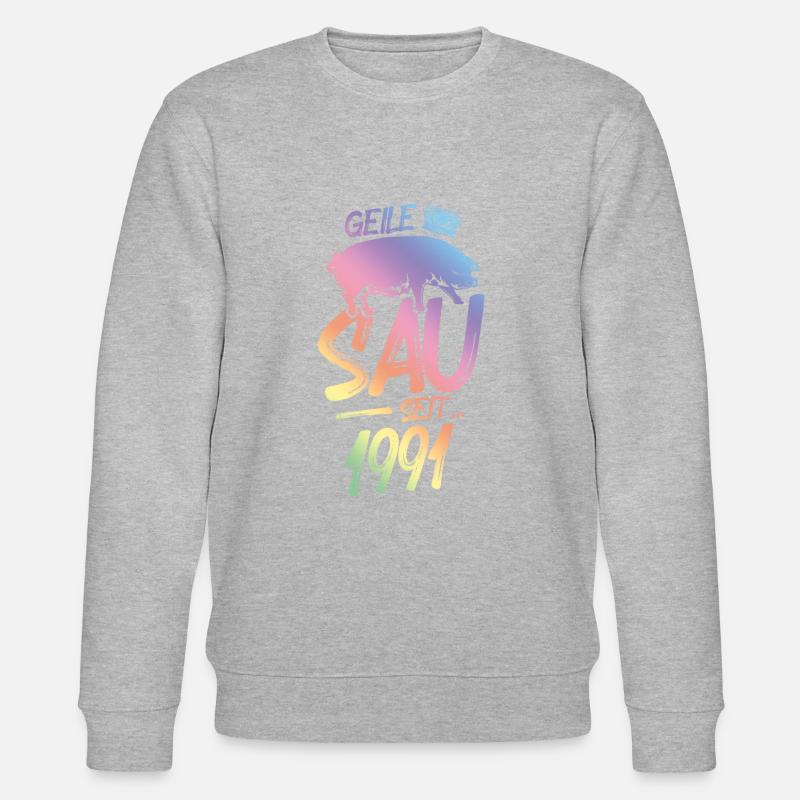 1991 Geile Sau - Stanley/Stella Unisex Bio-Sweatshirt CHANGER  - Grau meliert