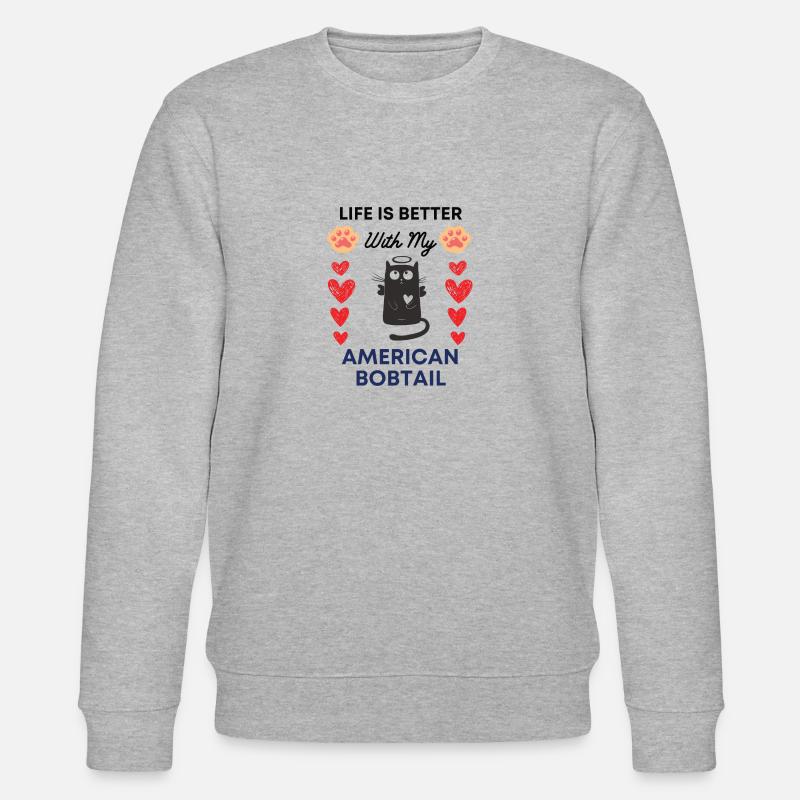 American bobtail Pfote Hund - Stanley/Stella Unisex Bio-Sweatshirt CHANGER  - Grau meliert