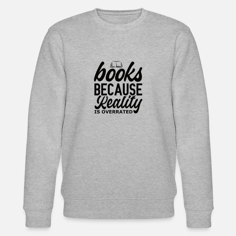 Bücher Lesen Bücherwurm - Stanley/Stella Unisex Bio-Sweatshirt CHANGER  - Grau meliert