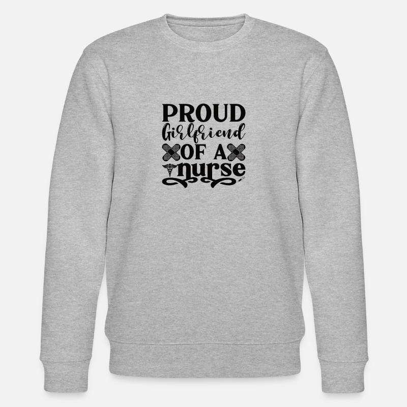 Stolzer Freund einer Krankenschwester Freundin - Stanley/Stella Unisex Bio-Sweatshirt CHANGER  - Grau meliert