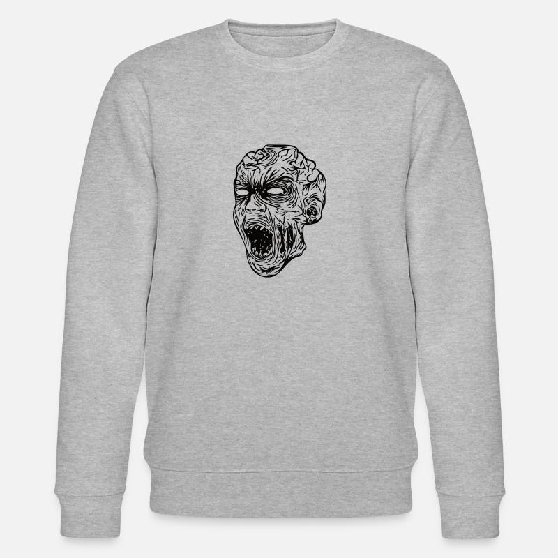 Zombie Head - Stanley/Stella CHANGER Unisex Organic Sweatshirt - heather grey
