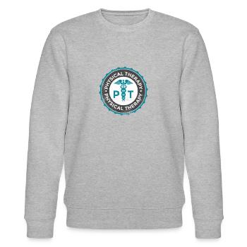 Physiotherapie Geschenk physio therapeut - Stanley/Stella Unisex Bio-Sweatshirt CHANGER  - Grau meliert - Vorne - Nik (191cm) & Marisol (170cm)