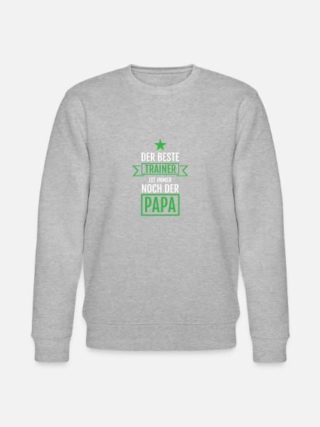 Bester Fußball Trainer Papa Geschenkidee Vatertag - Stanley/Stella Unisex Bio-Sweatshirt CHANGER - Grau meliert