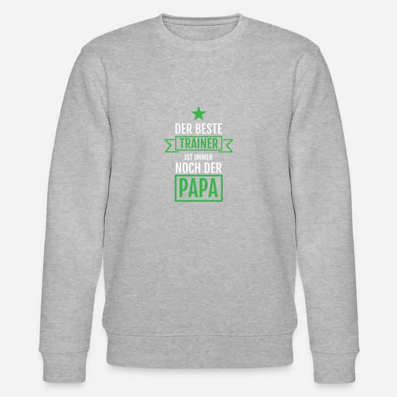 Bester Fußball Trainer Papa Geschenkidee Vatertag - Stanley/Stella Unisex Bio-Sweatshirt CHANGER  - Grau meliert