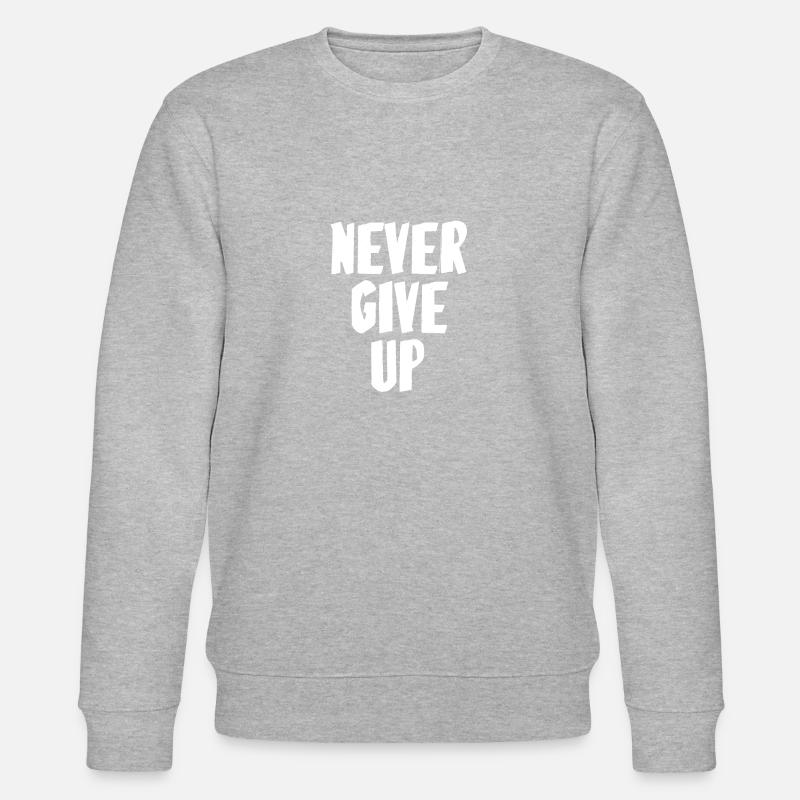 Never Give Up - Stanley/Stella Unisex Bio-Sweatshirt CHANGER  - Grau meliert