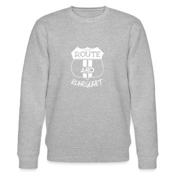 A40 Ruhrgebiet Route Industrie - Stanley/Stella Unisex Bio-Sweatshirt CHANGER  - Grau meliert - Vorne - Nik (191cm) & Marisol (170cm)