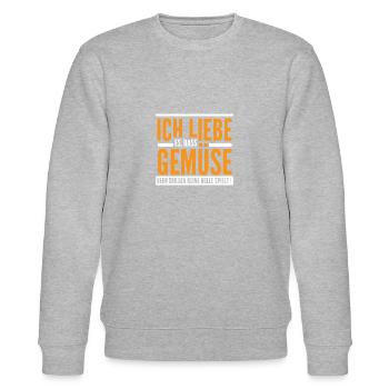 Grill grillen Grillkönig Gemüse - Stanley/Stella Unisex Bio-Sweatshirt CHANGER  - Grau meliert - Vorne - Nik (191cm) & Marisol (170cm)