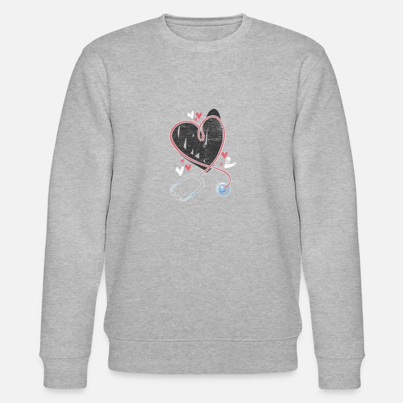 Stethoskop Herz - Stanley/Stella Unisex Bio-Sweatshirt CHANGER  - Grau meliert