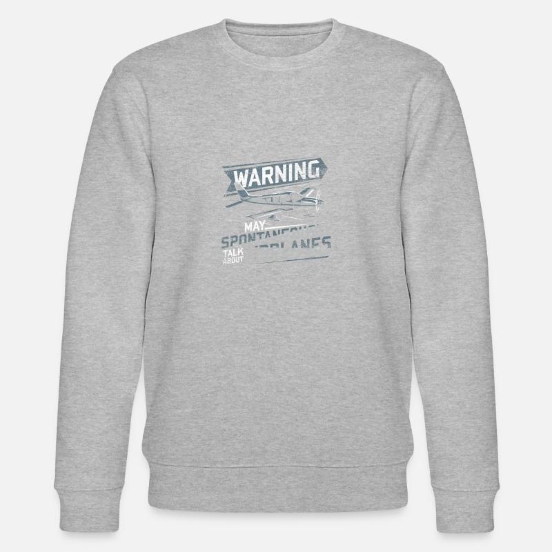 FLugzeug Luftfahrt - Stanley/Stella Unisex Bio-Sweatshirt CHANGER  - Grau meliert