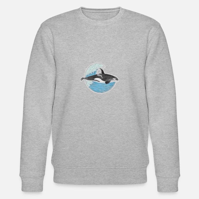 Orca Wal Meer - Stanley/Stella Unisex Bio-Sweatshirt CHANGER  - Grau meliert
