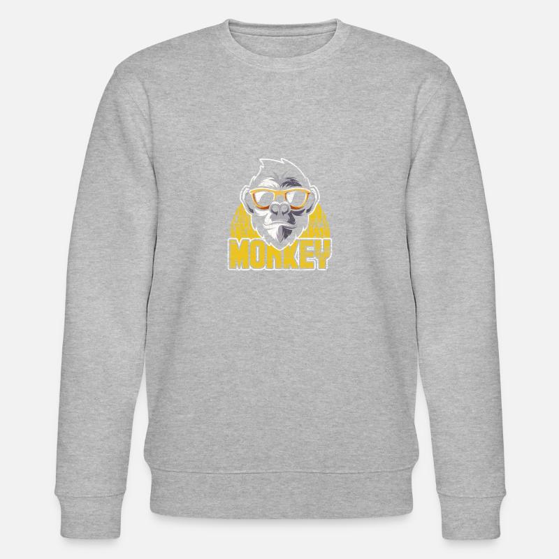 Animaux d'évolution de singe - Sweat bio CHANGER Stanley/Stella Unisexe - gris chiné