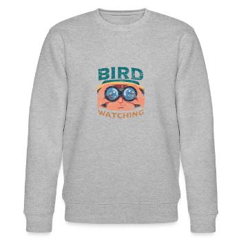 Vogel Fernglas - Stanley/Stella Unisex Bio-Sweatshirt CHANGER  - Grau meliert - Vorne - Nik (191cm) & Marisol (170cm)