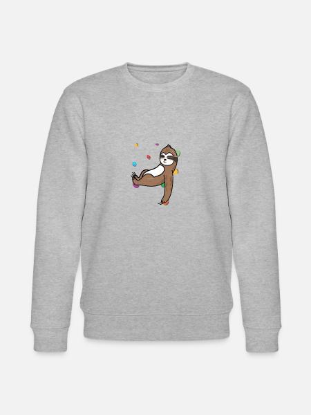 Klettern Bergsteiger Faultier - Stanley/Stella Unisex Bio-Sweatshirt CHANGER - Grau meliert