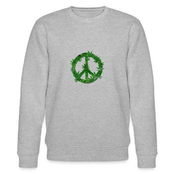 Peacezeichen - Stanley/Stella Unisex Bio-Sweatshirt CHANGER  - Grau meliert - Vorne - Nik (191cm) & Marisol (170cm)