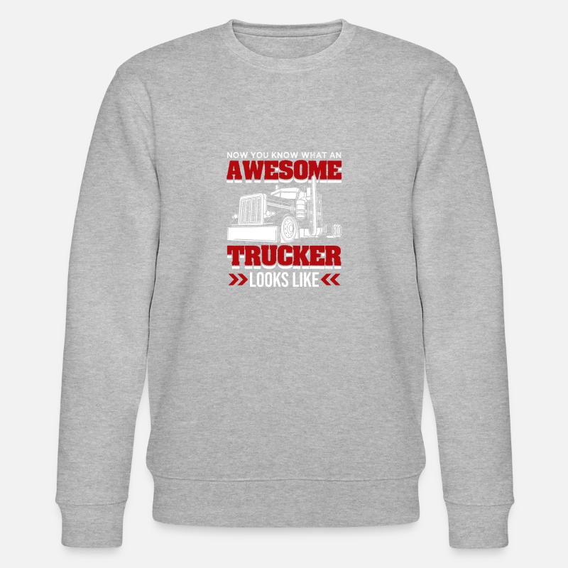 Awesome Trucker - Stanley/Stella Unisex Bio-Sweatshirt CHANGER  - Grau meliert