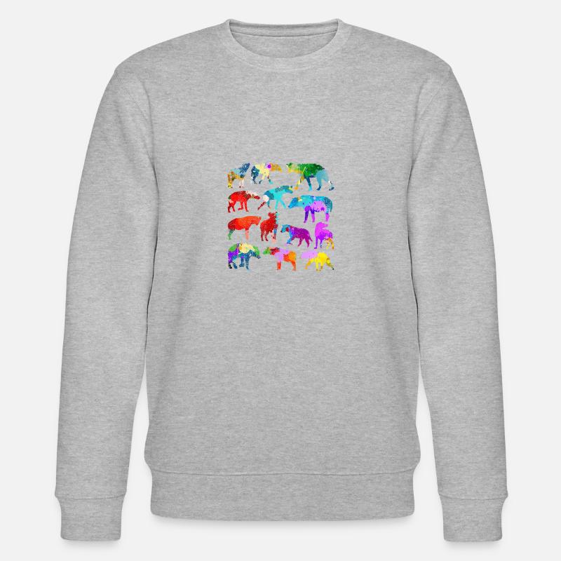 Hyäne Afrika Savanne - Stanley/Stella Unisex Bio-Sweatshirt CHANGER  - Grau meliert