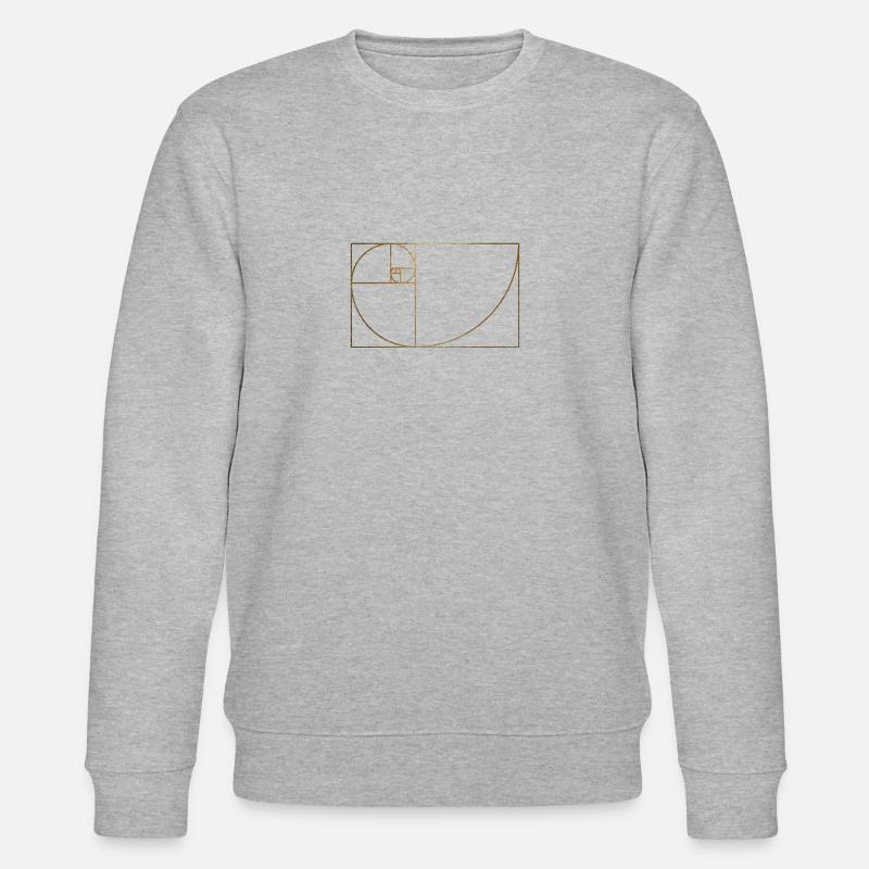 Fibonacci Sequence golden section spiral - Stanley/Stella CHANGER Unisex Organic Sweatshirt - heather grey