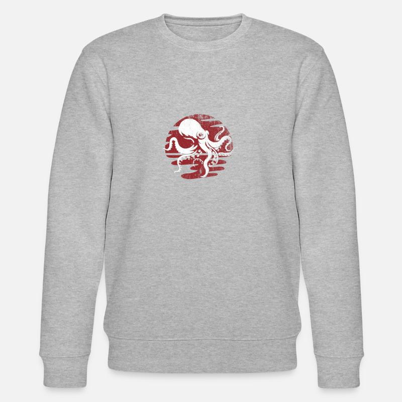 Oktopus Monster Seefahrer - Stanley/Stella Unisex Bio-Sweatshirt CHANGER  - Grau meliert