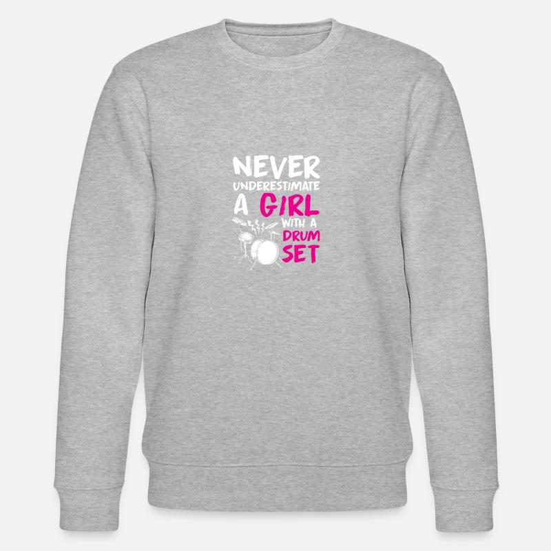 Schlagzeug Mädchen - Stanley/Stella Unisex Bio-Sweatshirt CHANGER  - Grau meliert