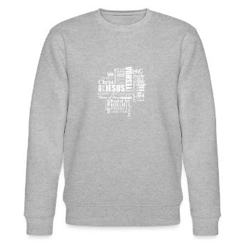 Jesus - Stanley/Stella Unisex Bio-Sweatshirt CHANGER  - Grau meliert - Vorne - Nik (191cm) & Marisol (170cm)