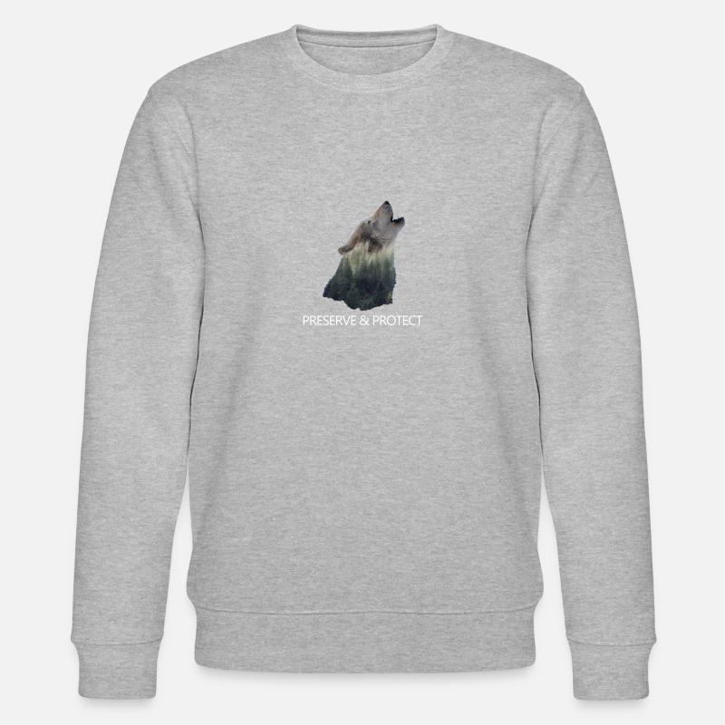 Réserve & Protect Wolf Changement climatique - Sweat bio CHANGER Stanley/Stella Unisexe - gris chiné