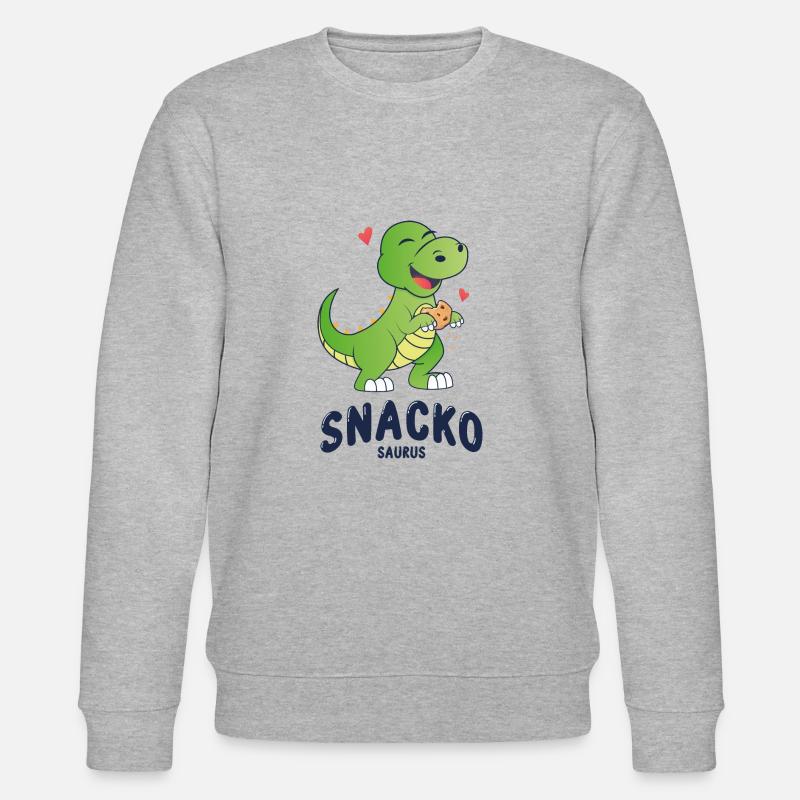 Snackosaurus avec idée cadeau biscuit - Sweat bio CHANGER Stanley/Stella Unisexe - gris chiné