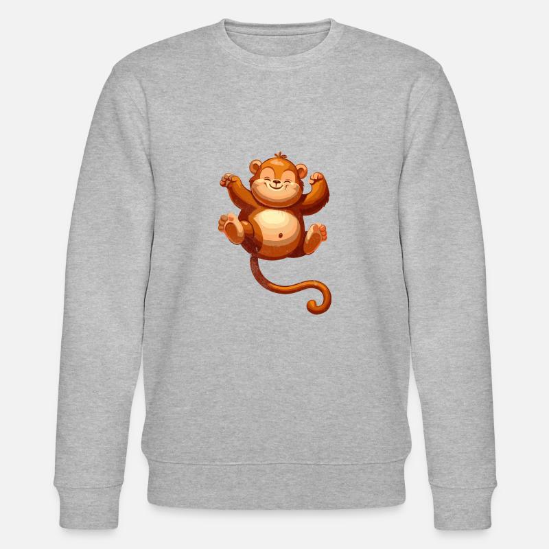 Süßes Tier Dschungel - Stanley/Stella Unisex Bio-Sweatshirt CHANGER  - Grau meliert