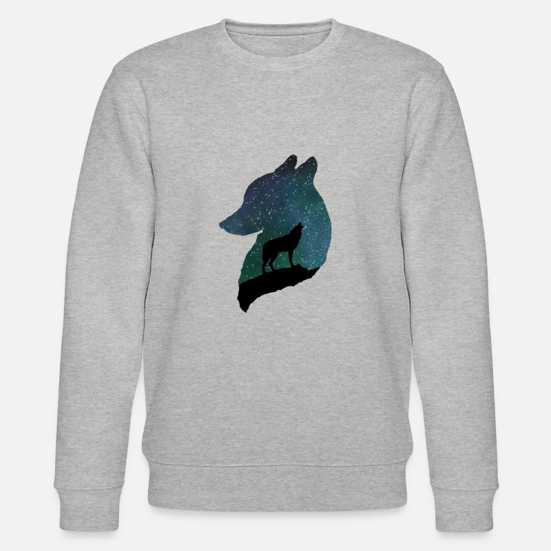 Night wolf - Stanley/Stella CHANGER Unisex Organic Sweatshirt - heather grey