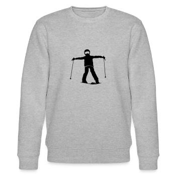Winter - Skifahrer Anfänger - Stanley/Stella Unisex Bio-Sweatshirt CHANGER  - Grau meliert - Vorne - Nik (191cm) & Marisol (170cm)