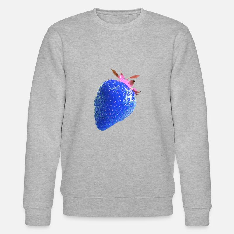 Erdbeere, blau, popart, kunst,artwork - Stanley/Stella Unisex Bio-Sweatshirt CHANGER  - Grau meliert