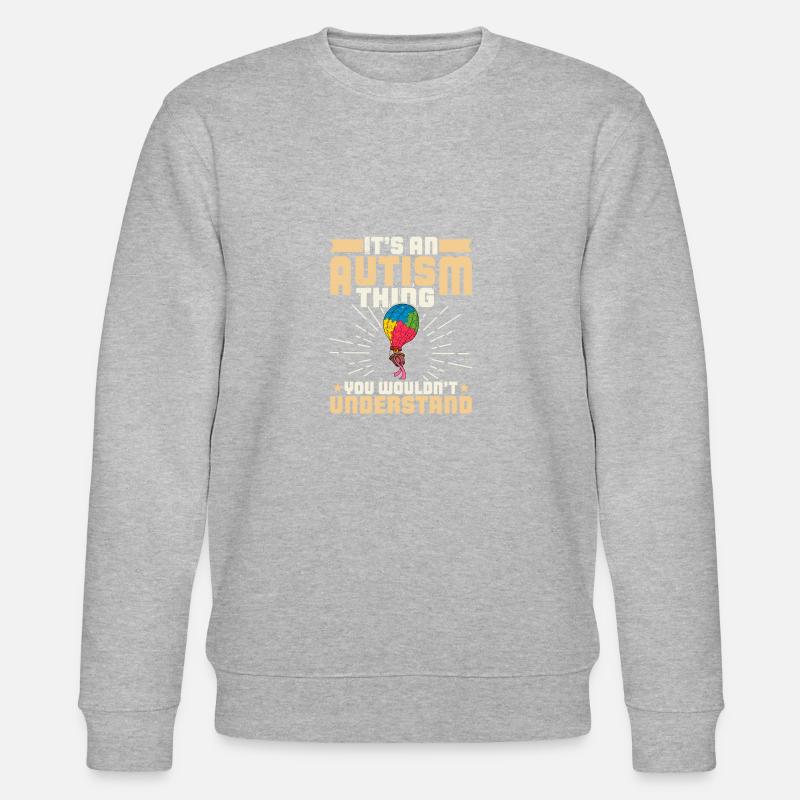 Luftballon Autist Autism thing Puzzleteil - Stanley/Stella Unisex Bio-Sweatshirt CHANGER  - Grau meliert