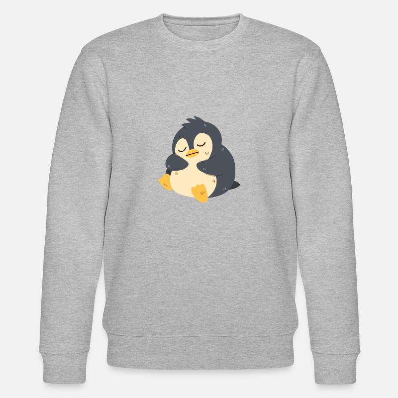 Pinguin schläft - Stanley/Stella Unisex Bio-Sweatshirt CHANGER  - Grau meliert