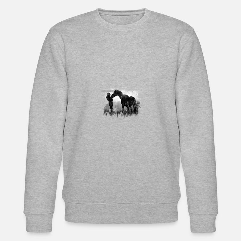 Mädchen mit Pferd - Stanley/Stella Unisex Bio-Sweatshirt CHANGER  - Grau meliert